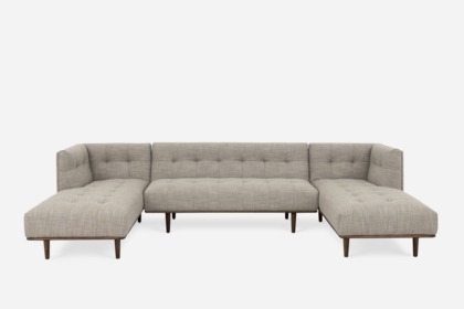 Jeanne U Shape Chaise Sofa Sand Grey Castlery Singapore