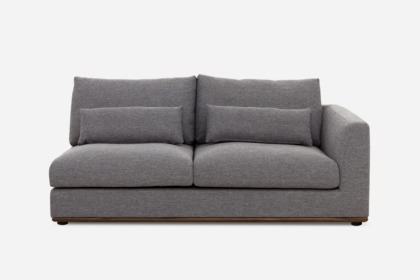 Alfie Right Facing 2 Seater Sofa Checked Grey Walnut Castlery