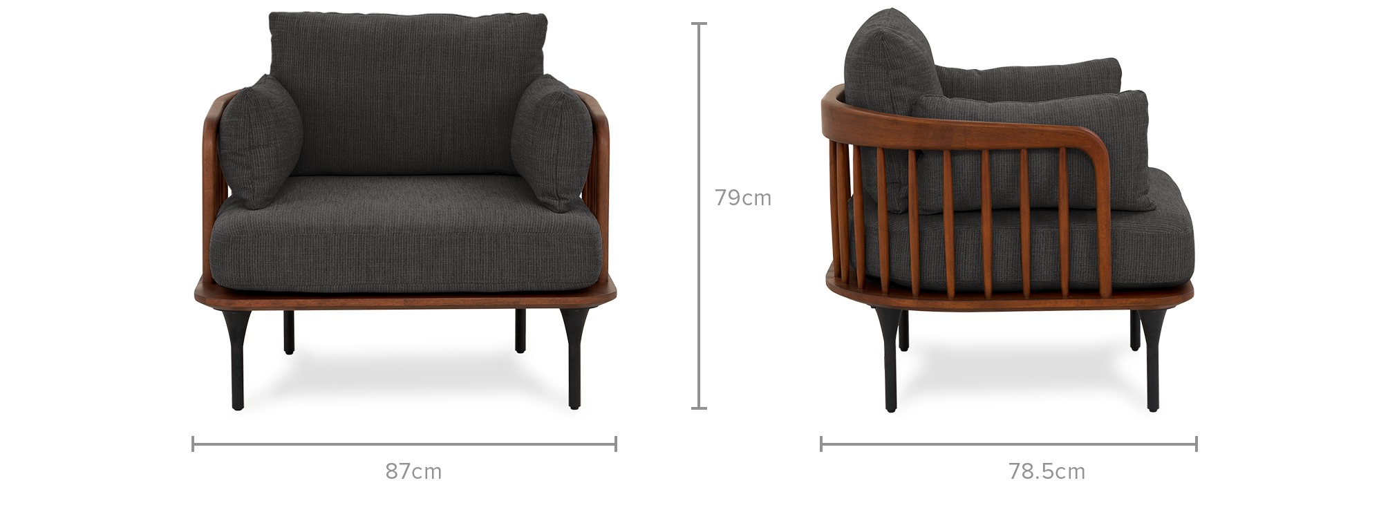 Wayne Armchair, Stone Grey Castlery Singapore