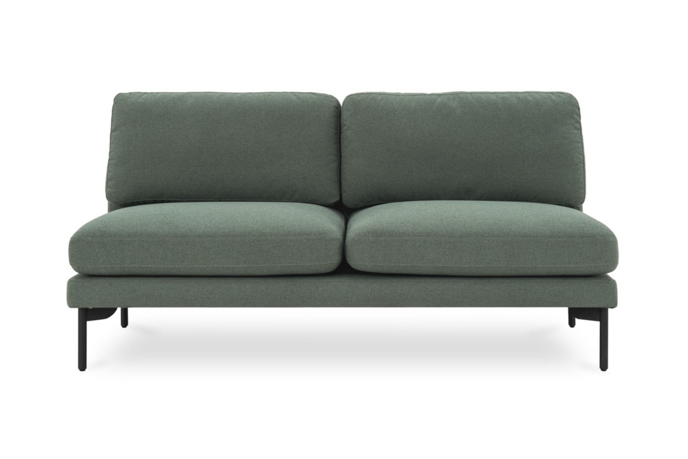 Pebble Armless 2 Seater Sofa, Forest Green Castlery Singapore